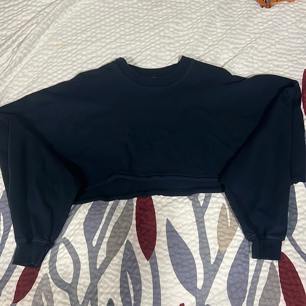 Medium Flowy Blue Cropped Sweatshirt